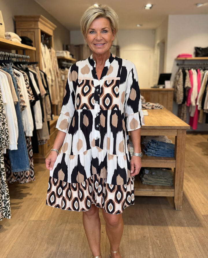 Audrey - Robe Printanière Flottante Cachant le Ventre