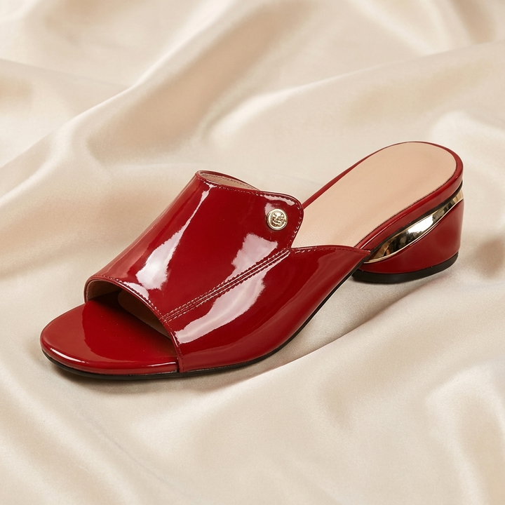 Gabriela - Sandales à glissière en cuir brillant