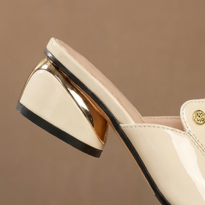 Gabriela - Sandales à glissière en cuir brillant