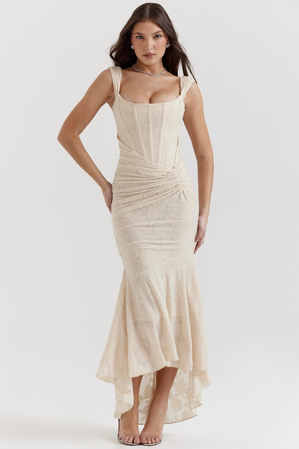 Noemi - Robe Maxi en Dentelle et Drapée