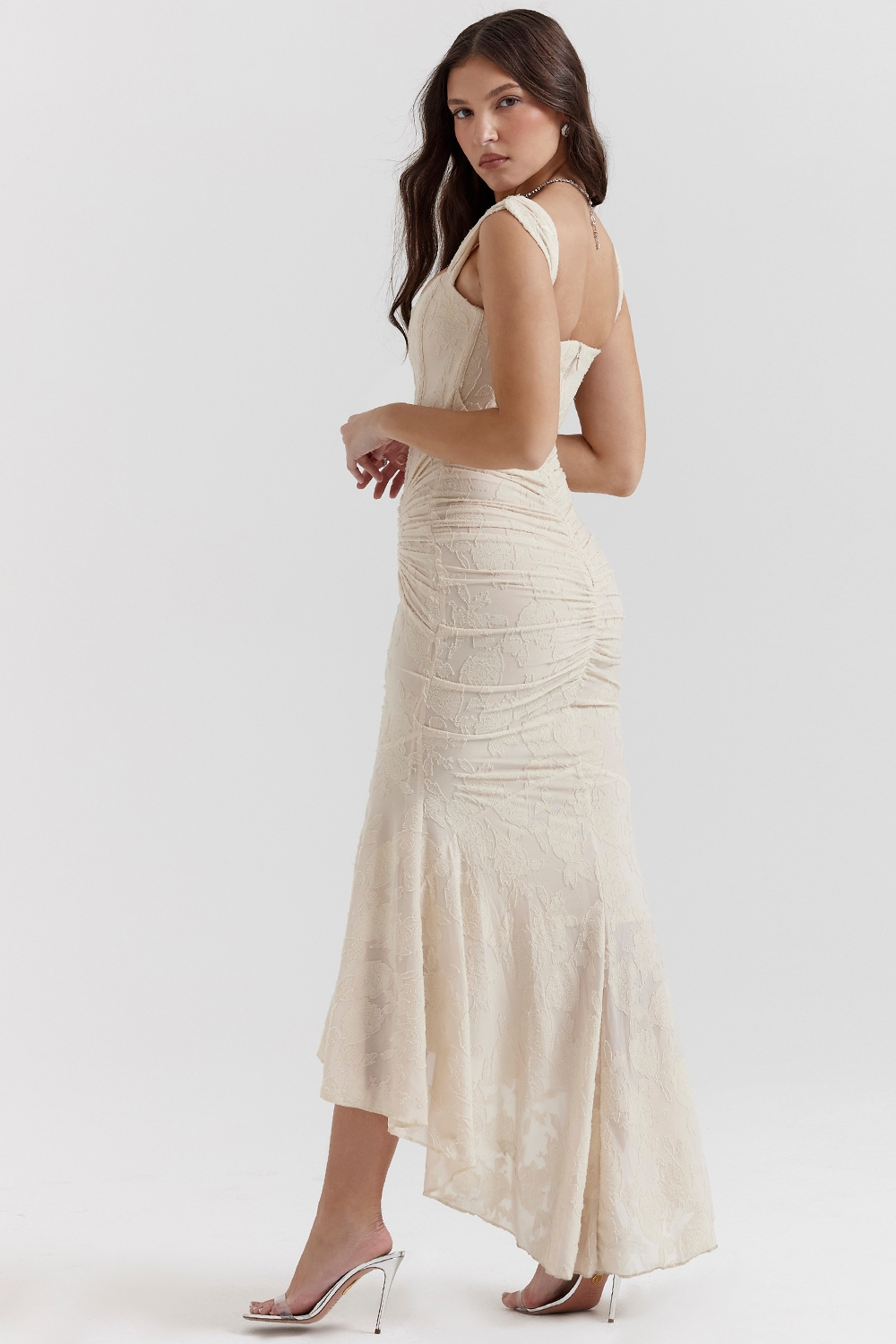 Noemi - Robe Maxi en Dentelle et Drapée