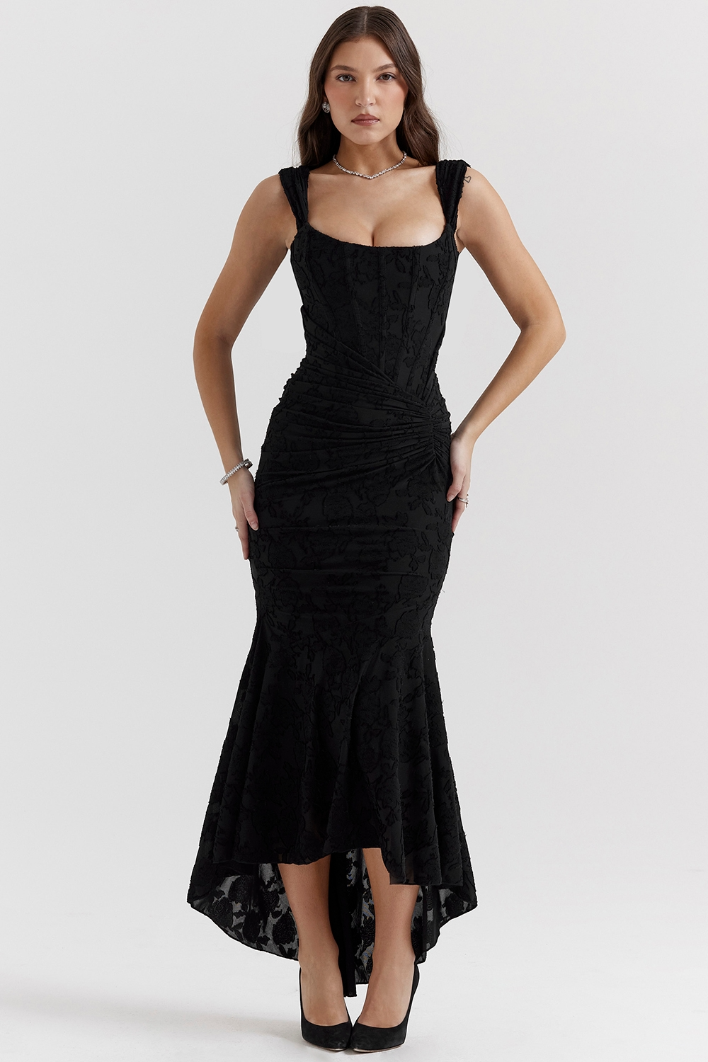 Noemi - Robe Maxi en Dentelle et Drapée