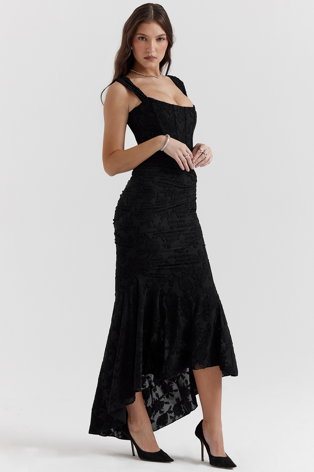 Noemi - Robe Maxi en Dentelle et Drapée