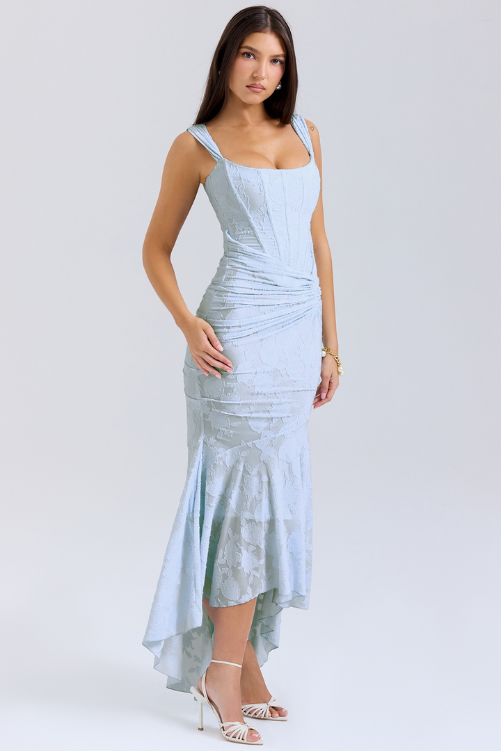 Noemi - Robe Maxi en Dentelle et Drapée