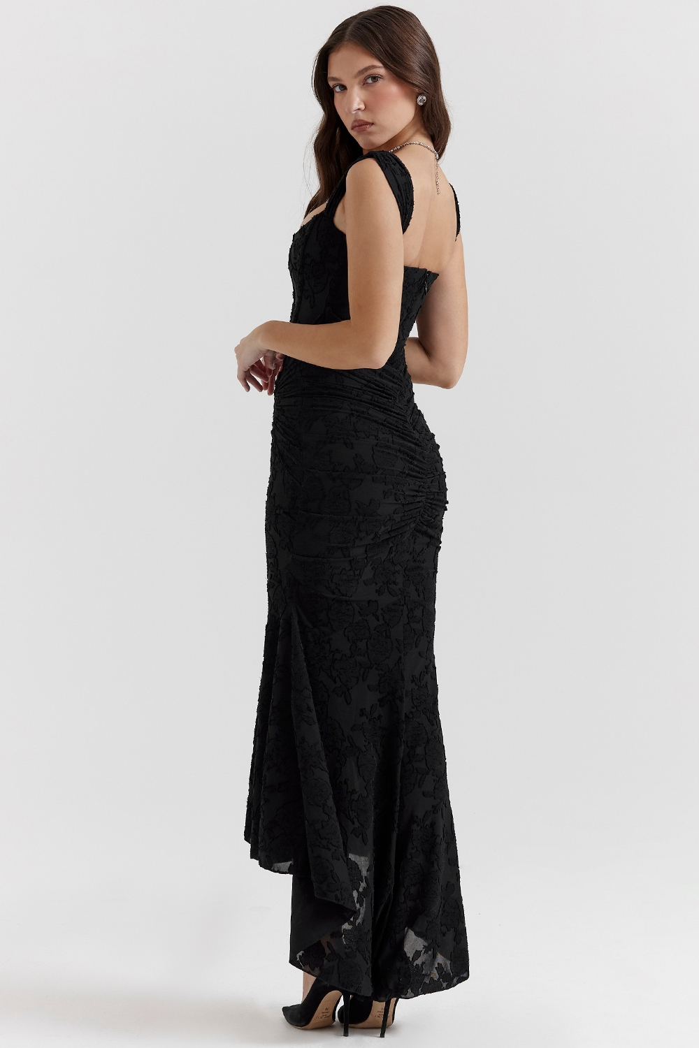 Noemi - Robe Maxi en Dentelle et Drapée