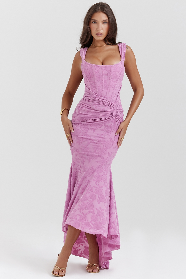 Noemi - Robe Maxi en Dentelle et Drapée
