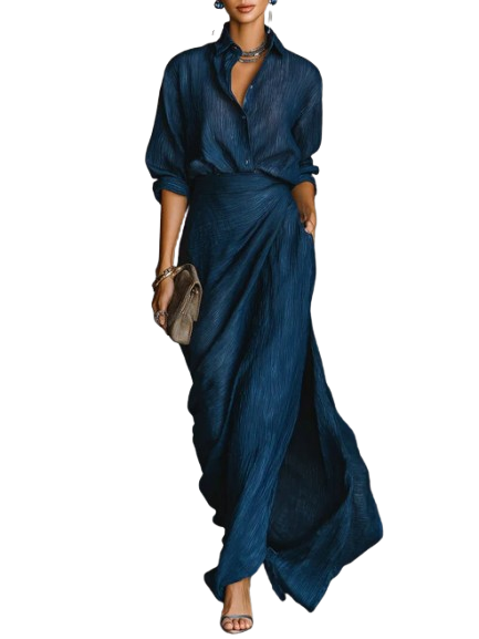 Ciel | Ensemble Chemise et Jupe Longue