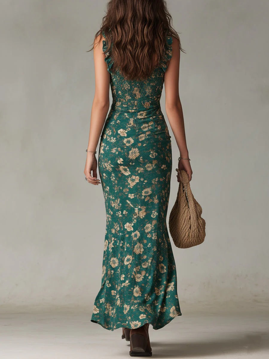 Kayla - Robe Maxi Boho Rétro avec Fente
