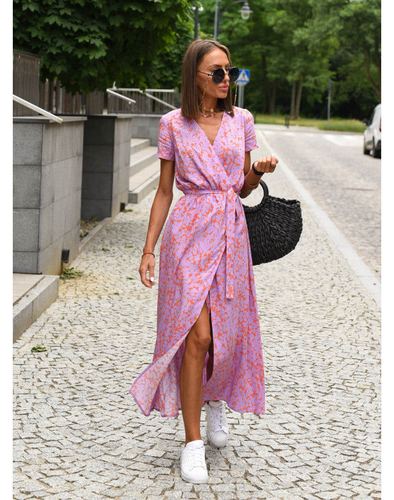 Hailey - Robe Florale Élégante à Col V