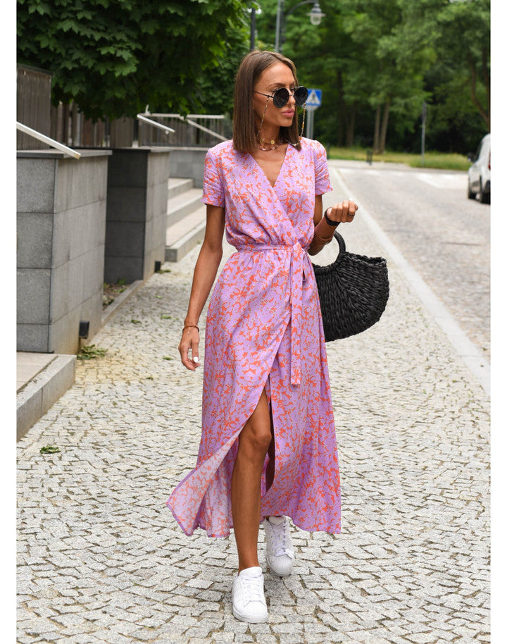 Hailey - Robe Florale Élégante à Col V
