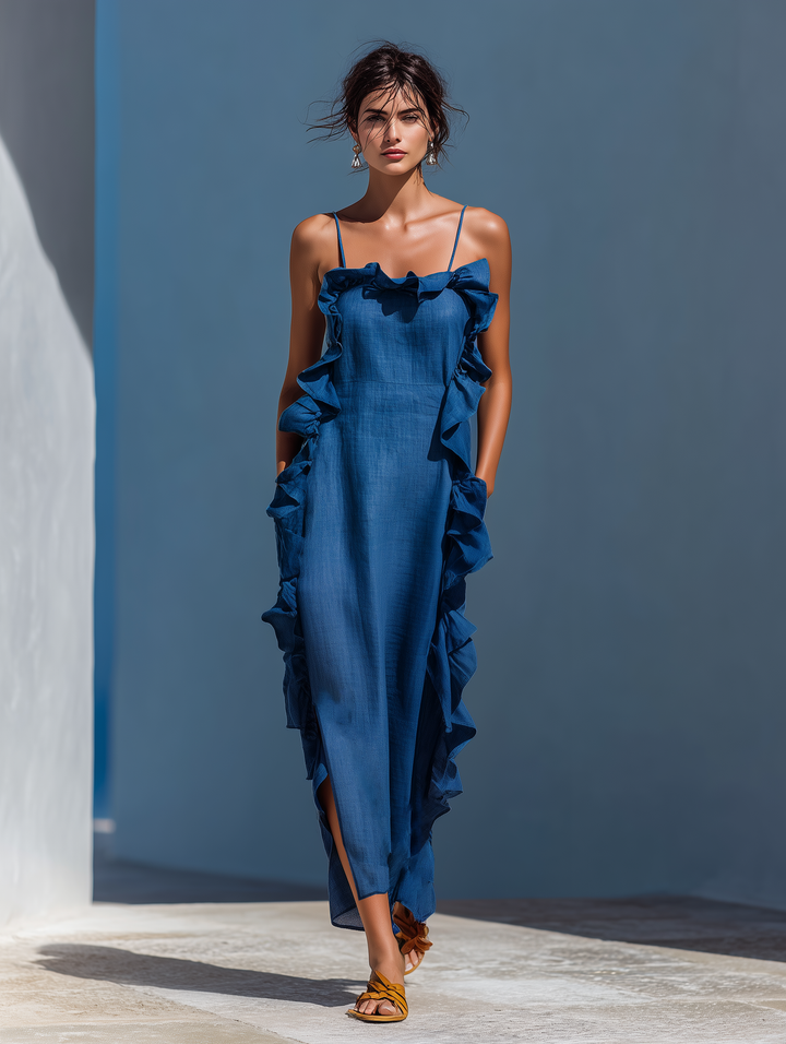 Harra - Robe Maxi Fluide avec Détails Volants