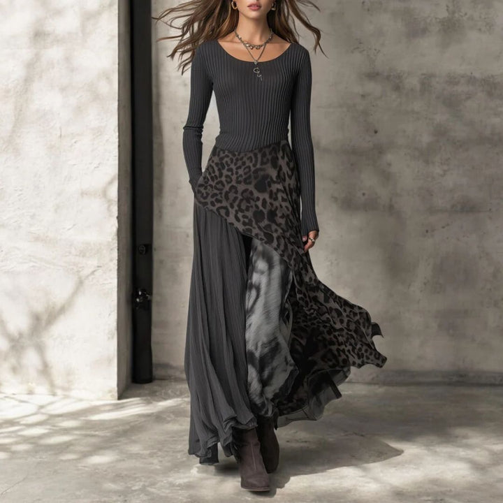 Rian - Robe Maxi Imprimé Léopard Longue