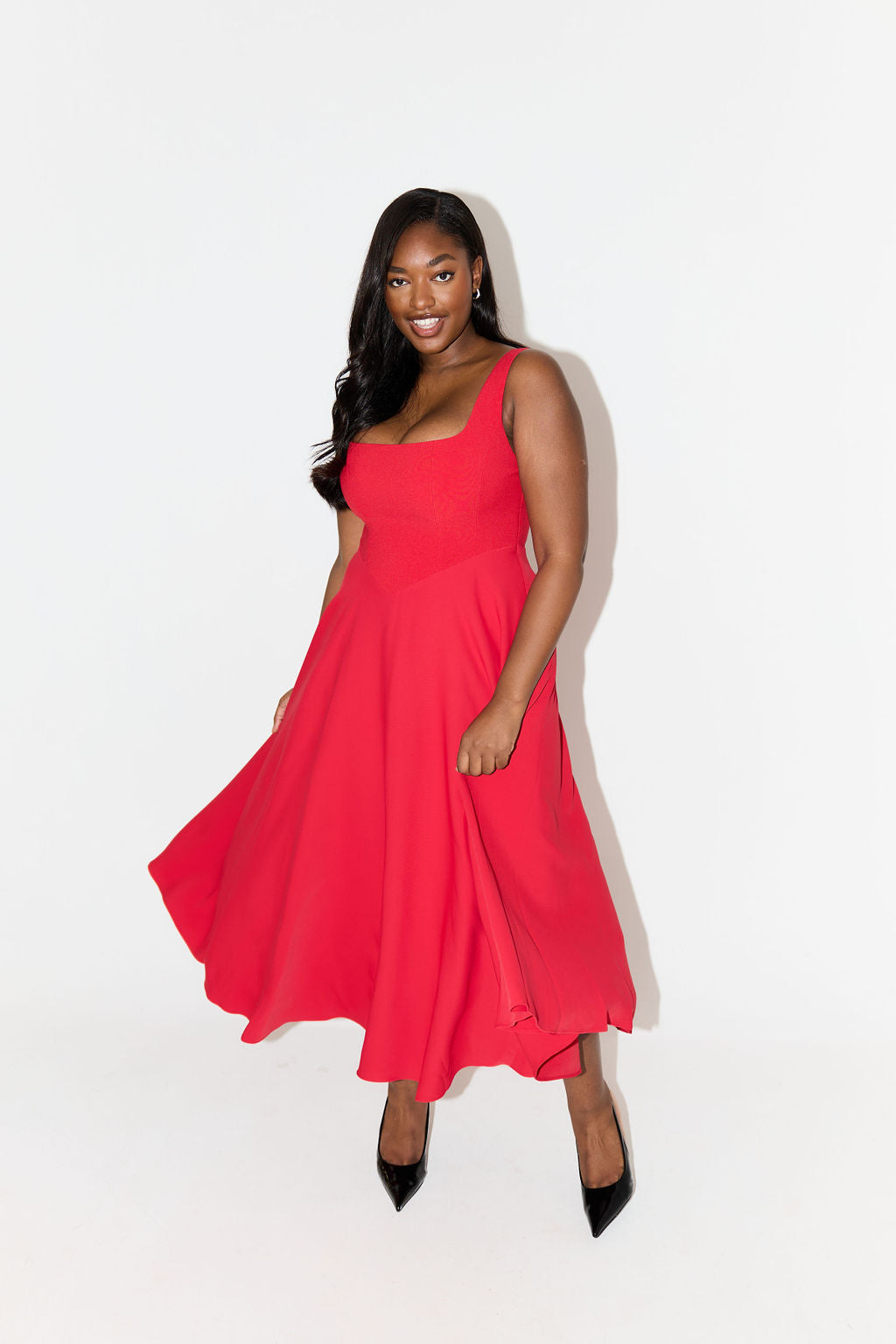 Leah - Robe Midi Flottante Intemporelle