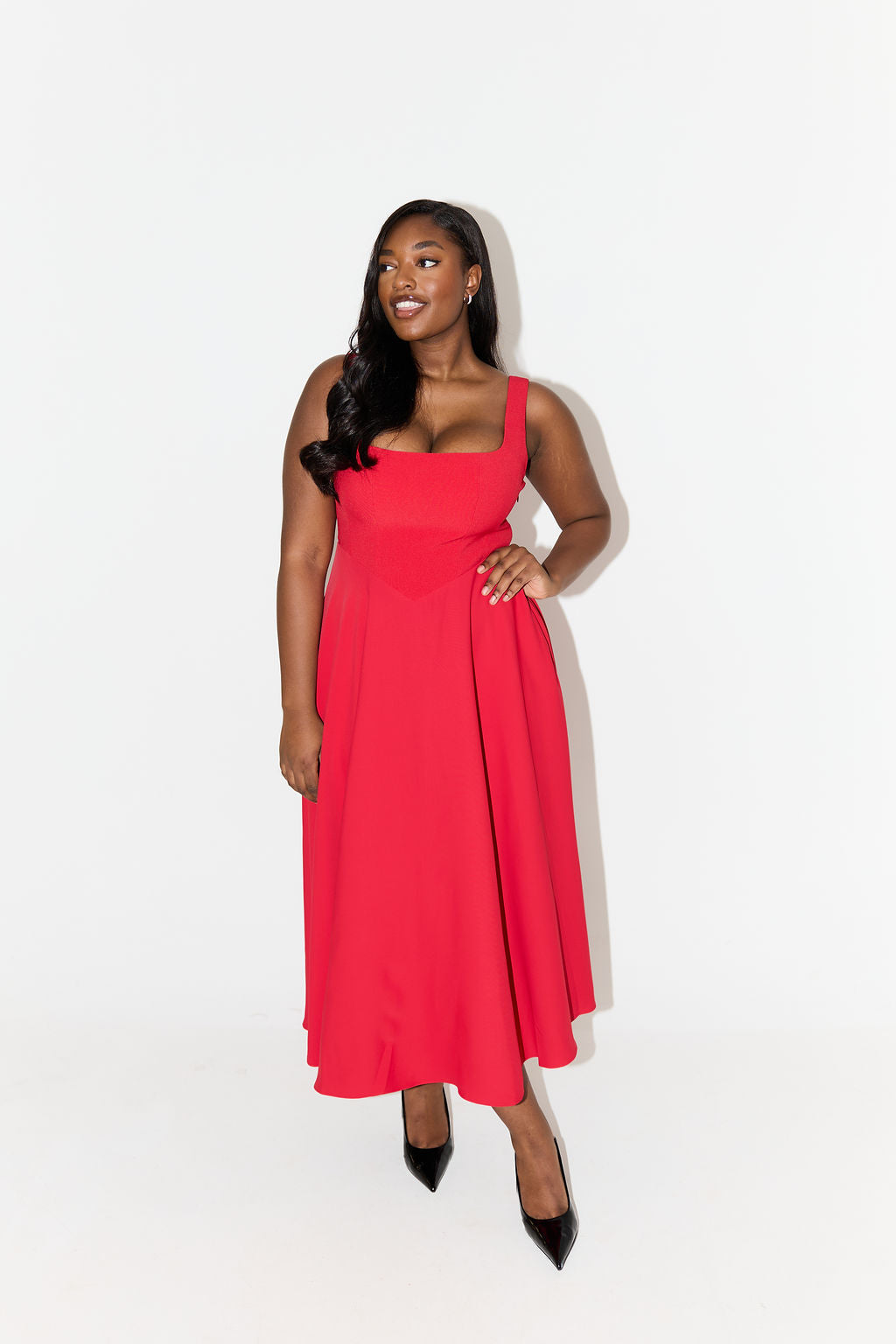 Leah - Robe Midi Flottante Intemporelle