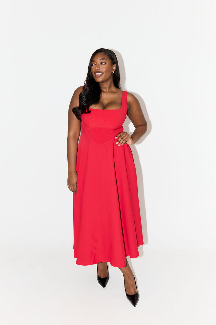 Leah - Robe Midi Flottante Intemporelle