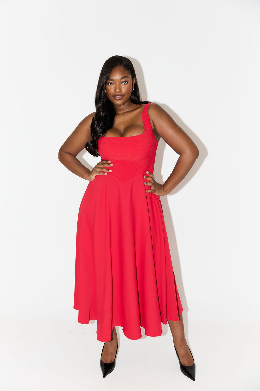 Leah - Robe Midi Flottante Intemporelle