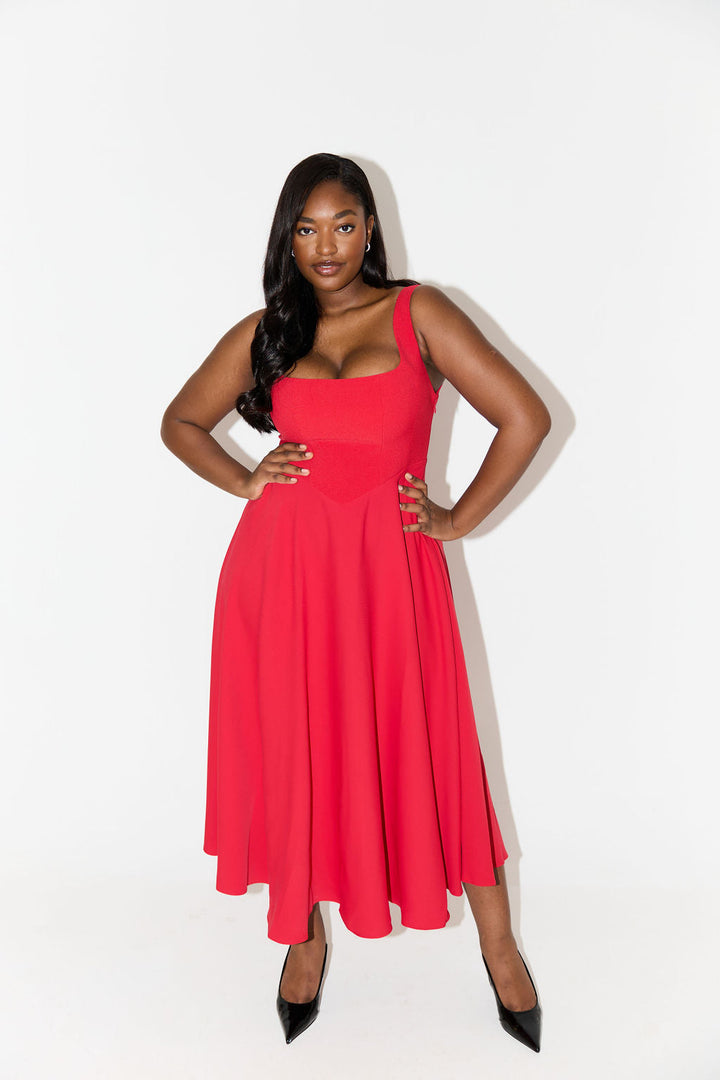 Leah - Robe Midi Flottante Intemporelle