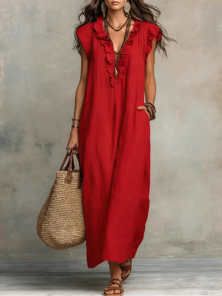 Carmella - Robe Maxi Boho en Lin et Coton