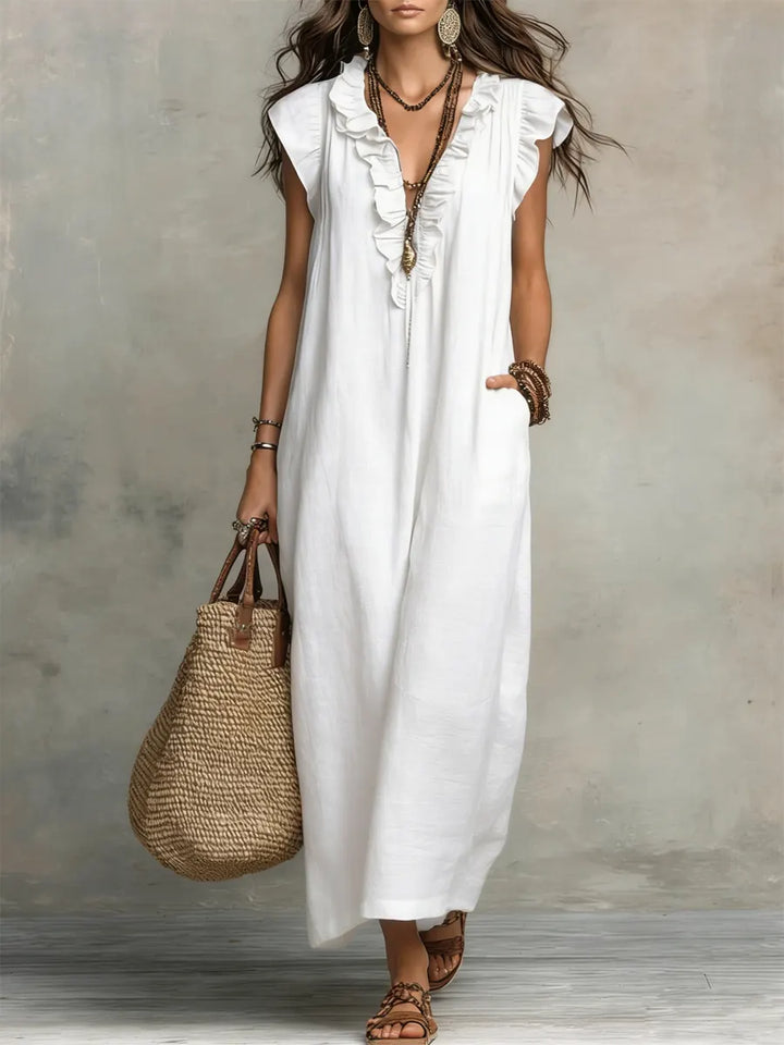 Carmella - Robe Maxi Boho en Lin et Coton