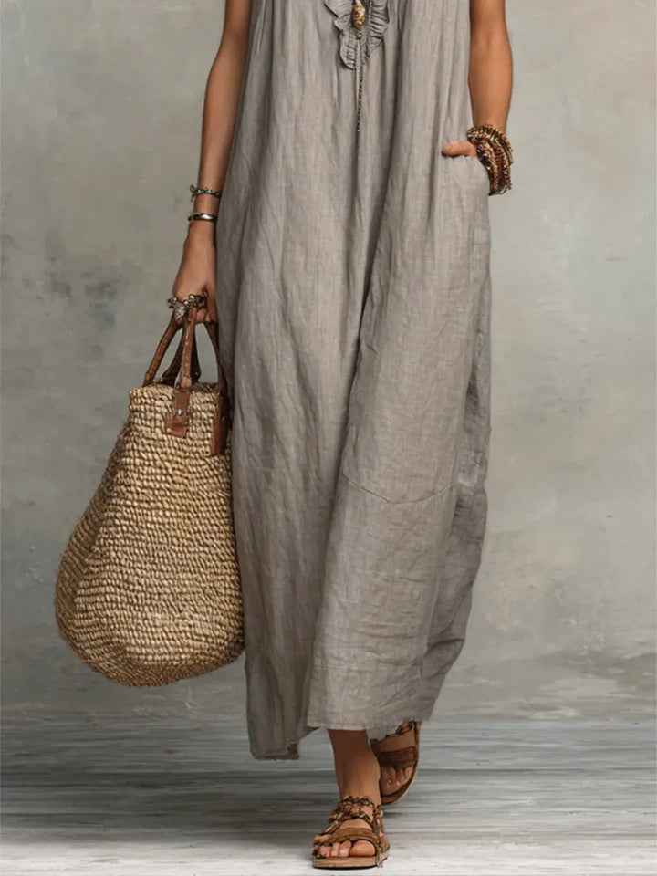 Carmella - Robe Maxi Boho en Lin et Coton