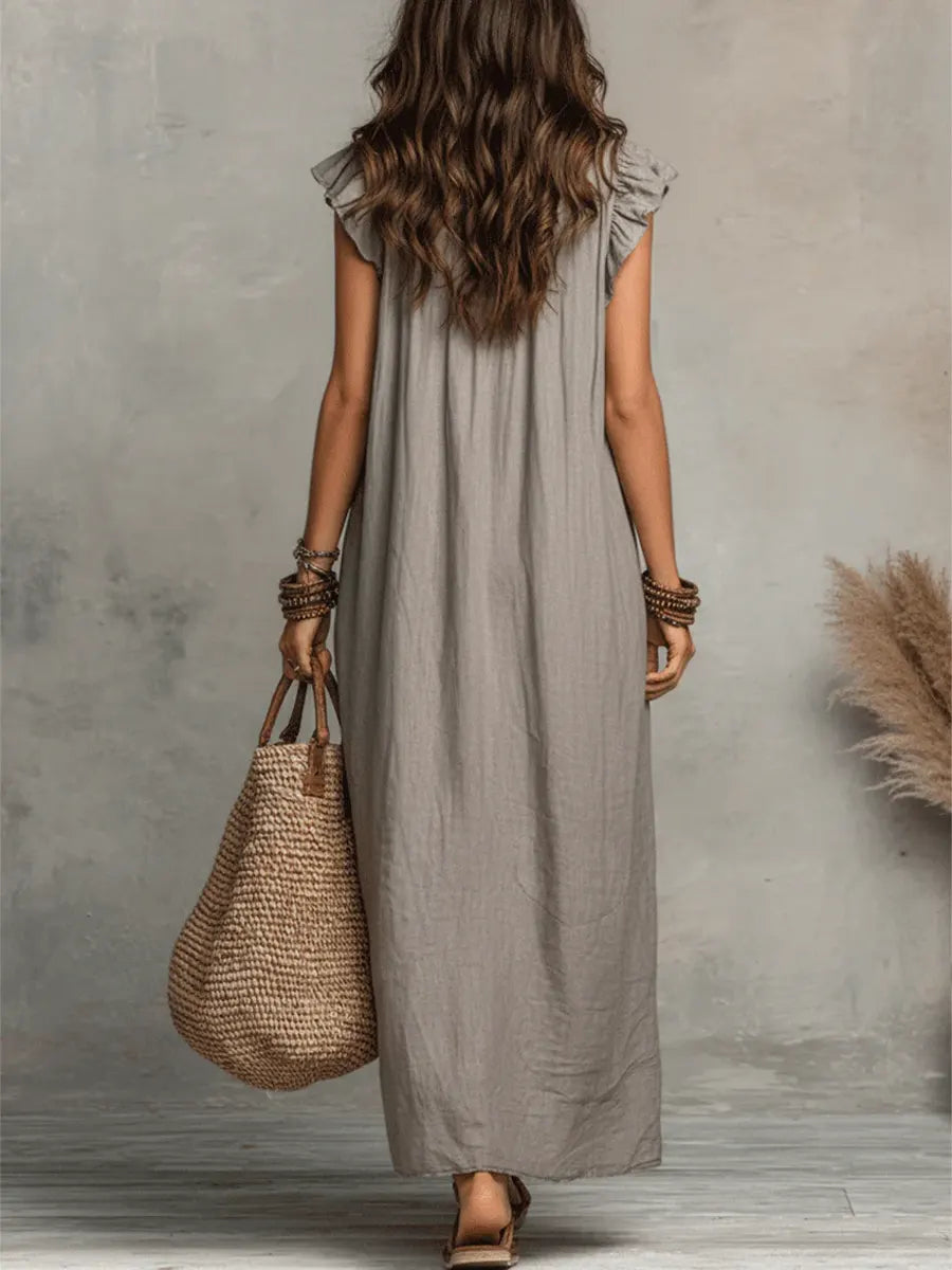 Carmella - Robe Maxi Boho en Lin et Coton