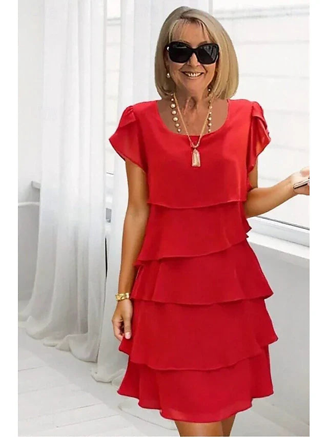 Cailey - Robe en Chiffon Superposée