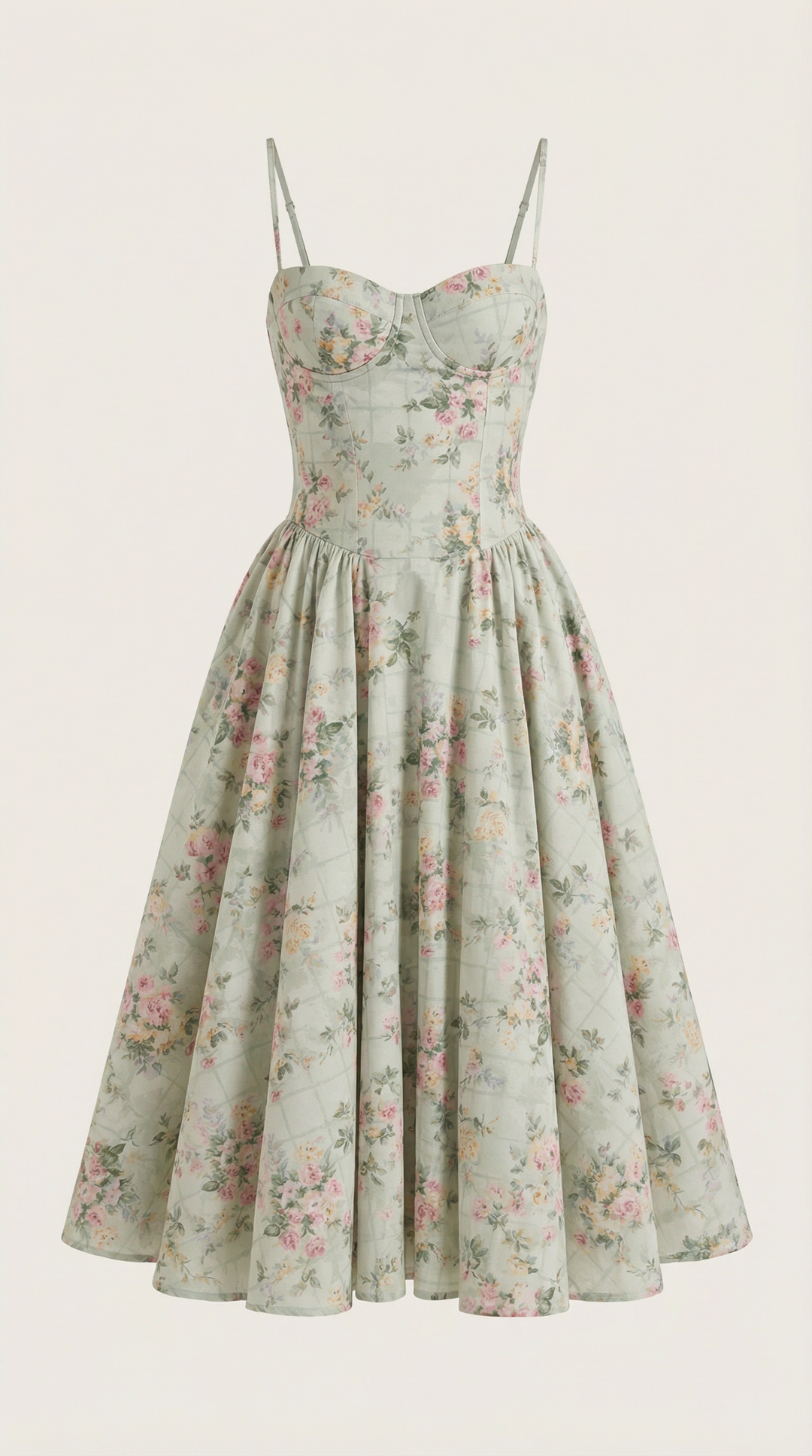 Patrice – Robe Midi Floral avec Corset