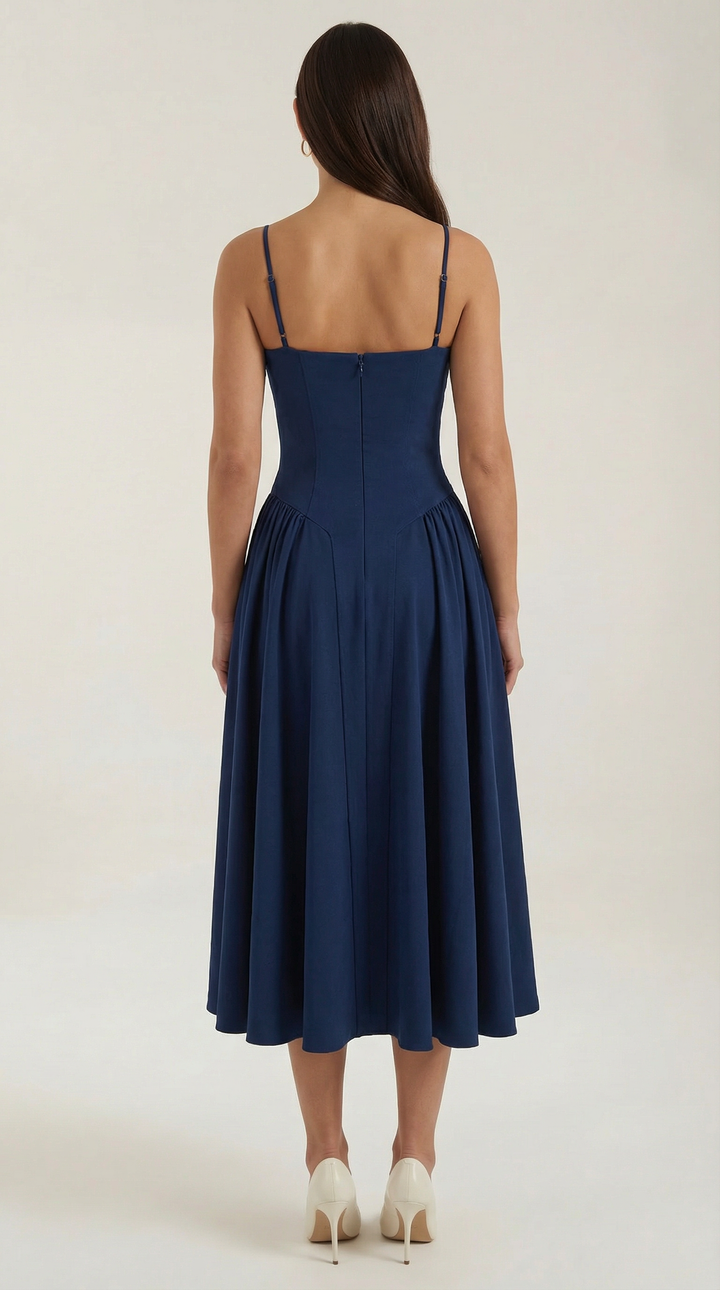 Patrice – Robe Midi Floral avec Corset