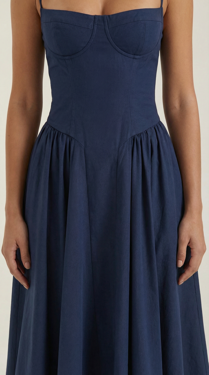 Patrice – Robe Midi Floral avec Corset