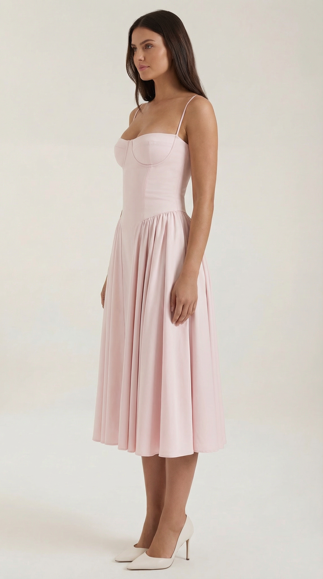 Patrice – Robe Midi Floral avec Corset