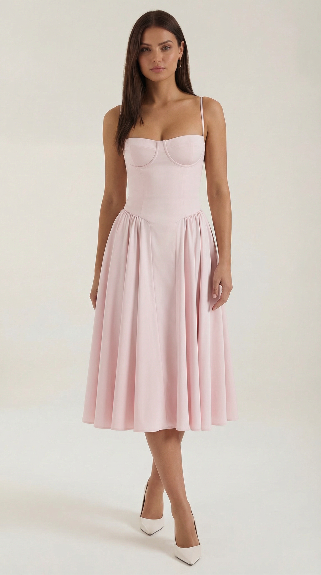 Patrice – Robe Midi Floral avec Corset