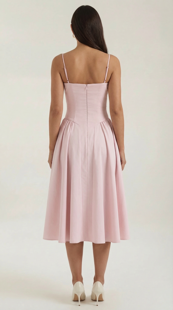 Patrice – Robe Midi Floral avec Corset