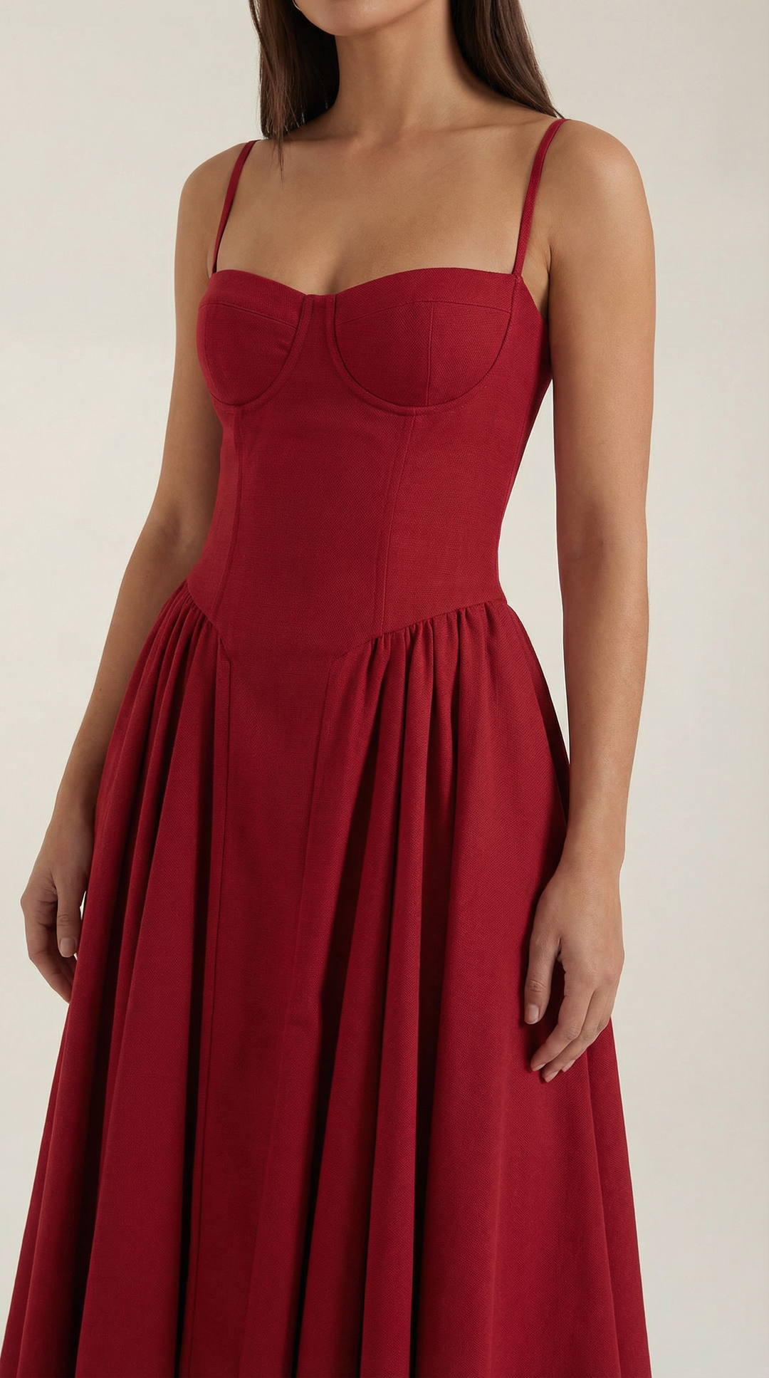 Patrice – Robe Midi Floral avec Corset
