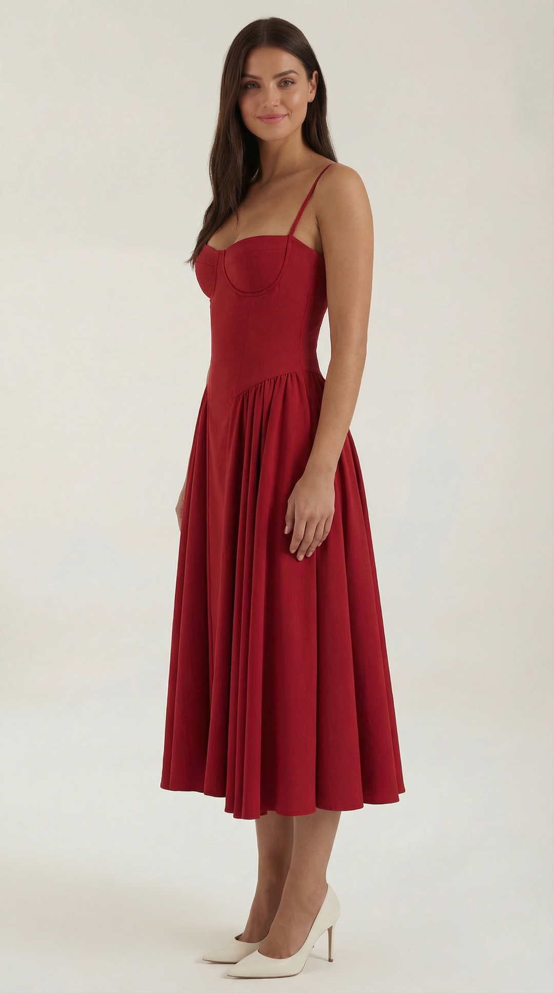 Patrice – Robe Midi Floral avec Corset