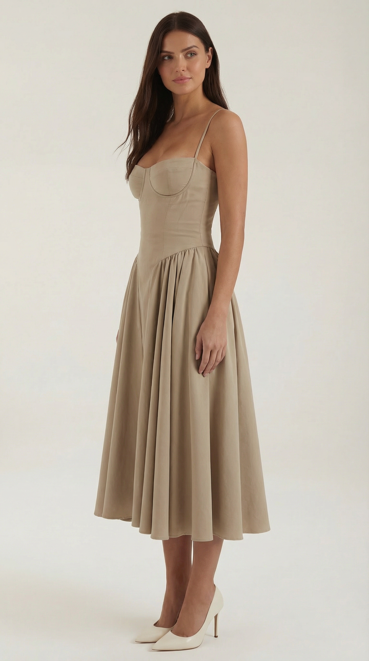 Patrice – Robe Midi Floral avec Corset