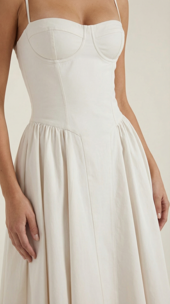 Patrice – Robe Midi Floral avec Corset