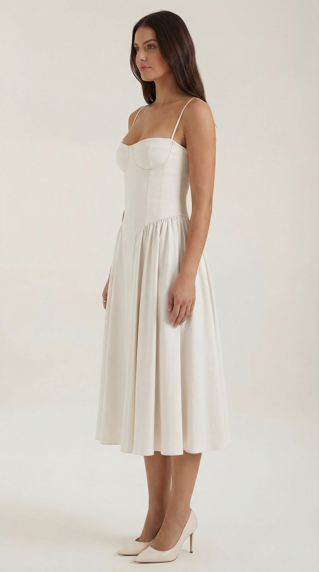 Patrice – Robe Midi Floral avec Corset