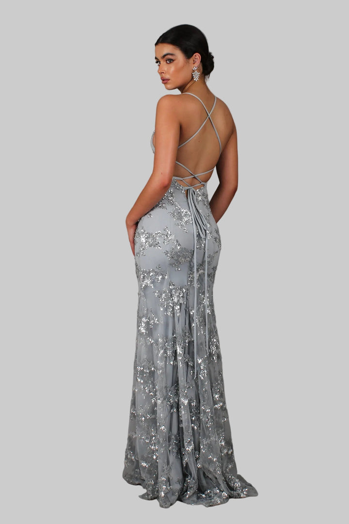 Florie - Robe de Soirée Maxi Pailletée