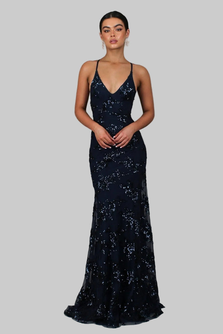 Florie - Robe de Soirée Maxi Pailletée