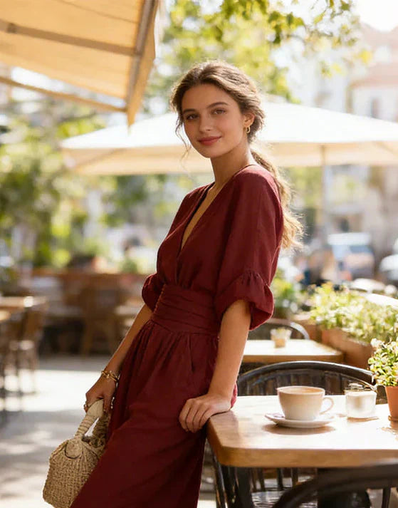 Celeste - Combinaison élégante à jambes larges