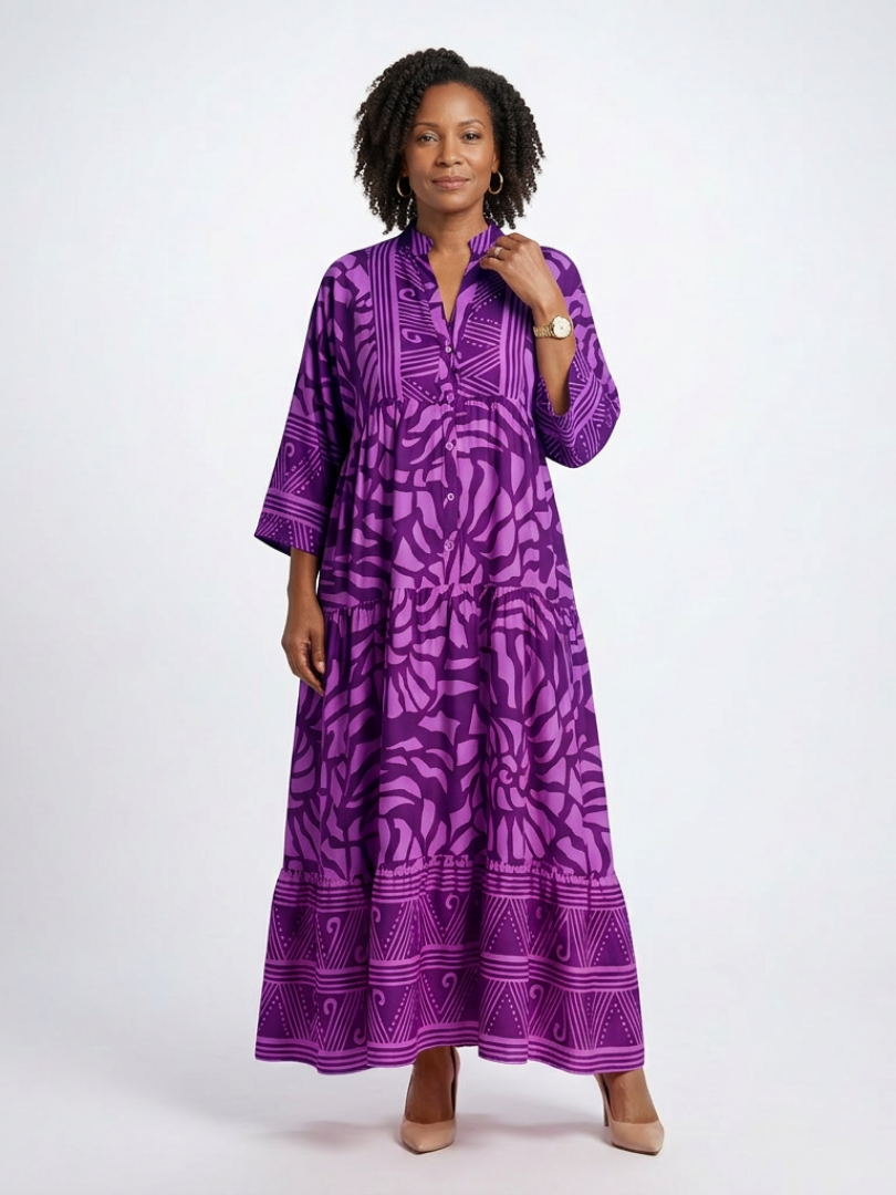 Mariel - Robe Midi à Boutons