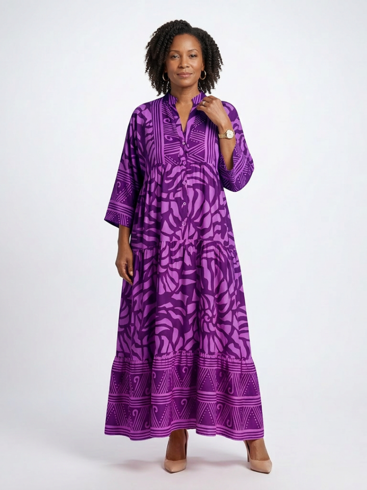 Mariel - Robe Midi à Boutons