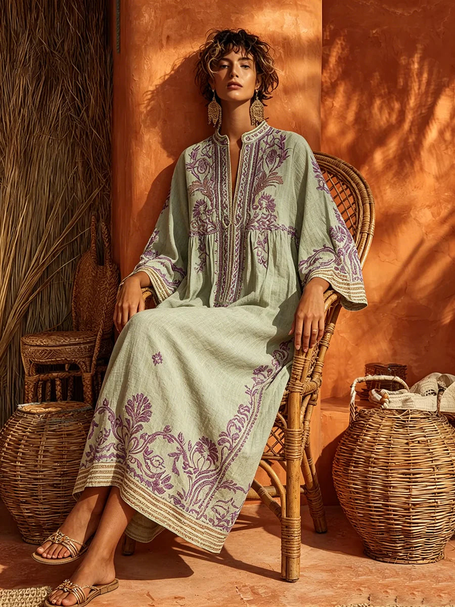 Celestine - Robe Maxi Boho Brodée