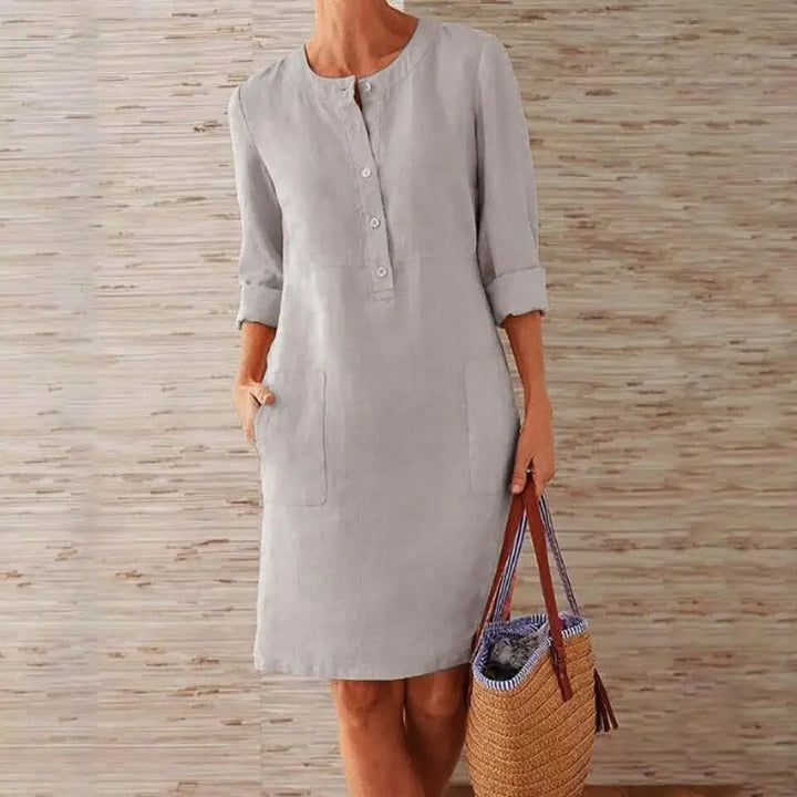 Lena - Robe en lin à manches longues