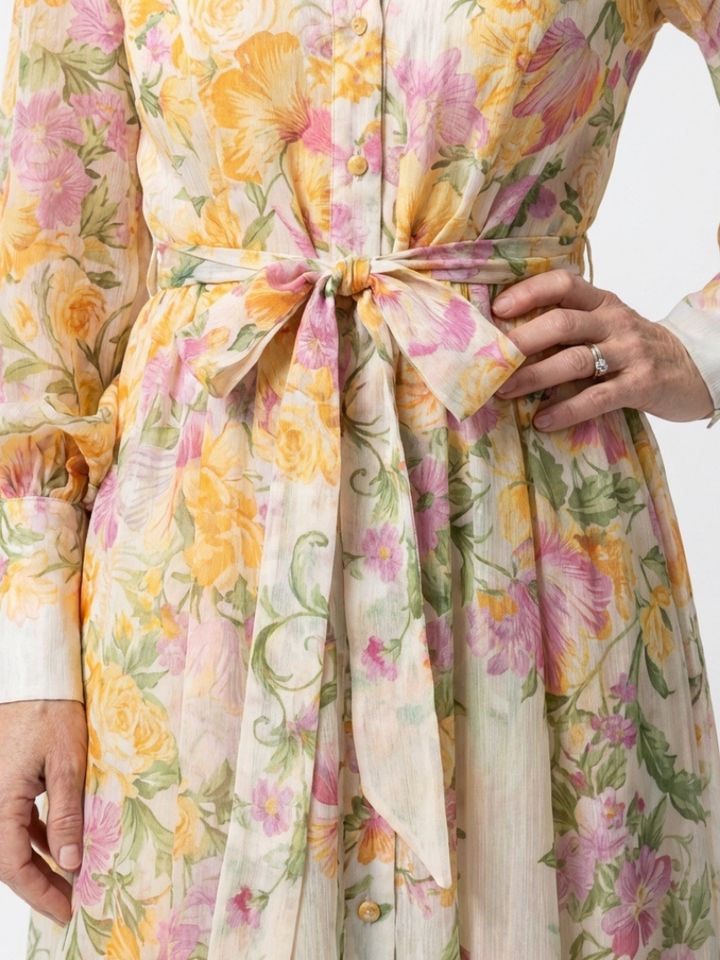 Cessy - Robe Maxi Longue Transparente à Fleurs