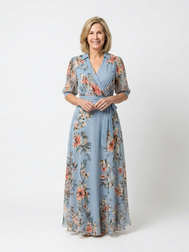 Weny - Robe Maxi V-Col Floral