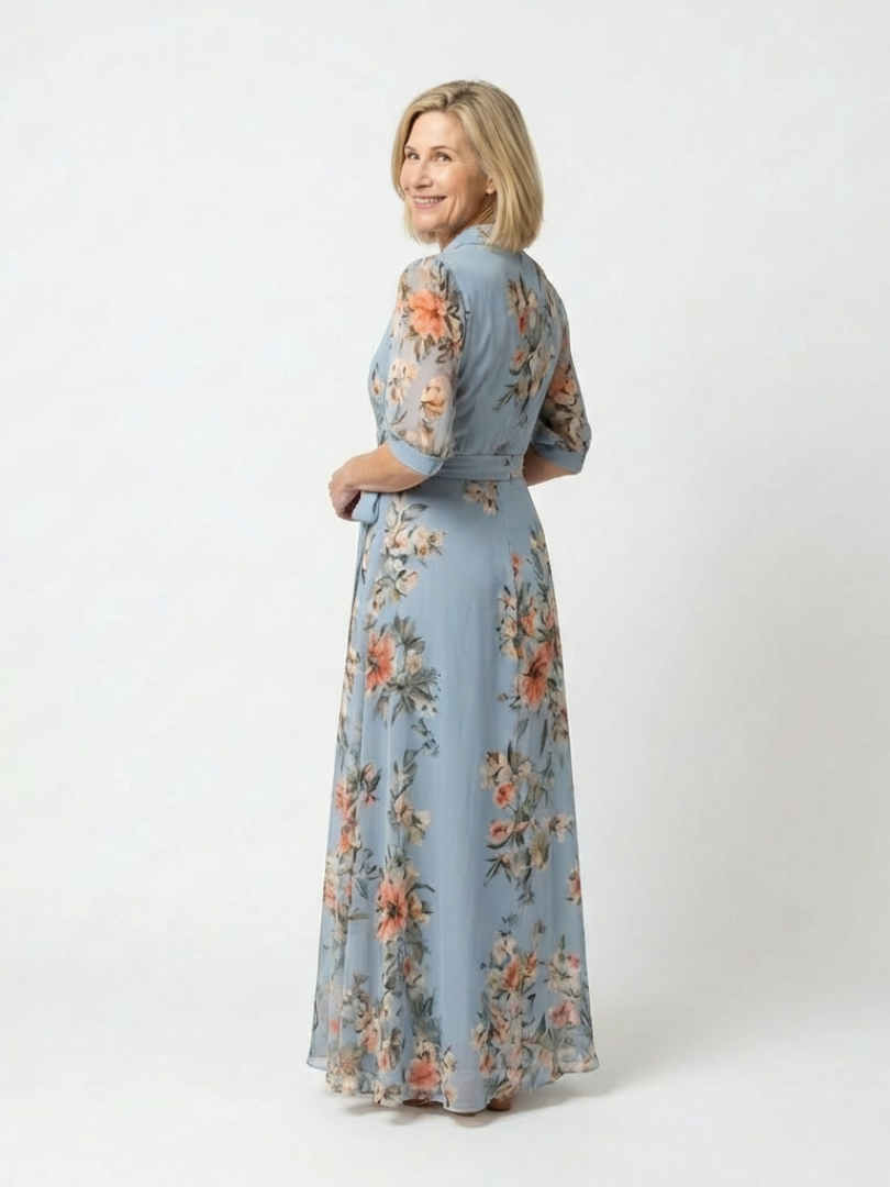 Weny - Robe Maxi V-Col Floral