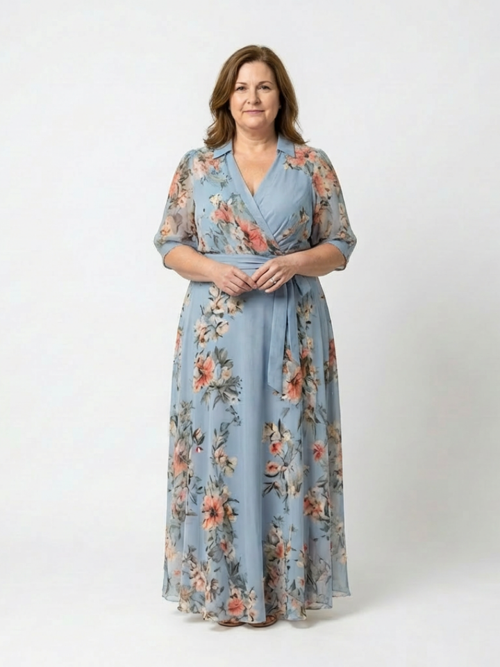Weny - Robe Maxi V-Col Floral