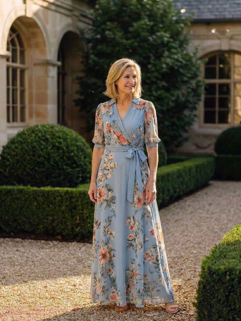 Weny - Robe Maxi V-Col Floral