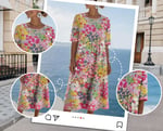 Herra – Robe Midi Florale Aquarelle